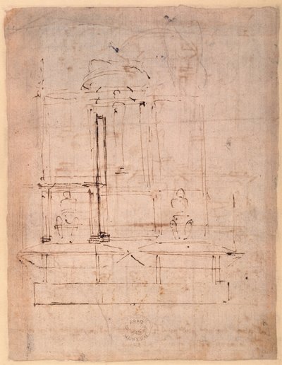 Conception pour le tombeau du Pape Jules II (1453-1513) (verso) - Michelangelo Buonarroti